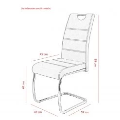 Loftscape Chaise cantilever Frenois - Microfibre / Acier - Anthracite - Lot de 4 -Luxe Intérieur Magasin 1000352416 220610 500 SKETCH DETAILS P000000001000352416 sketch