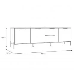 Loftscape Buffet Ozora III - Blanc brillant / Blanc mat -Luxe Intérieur Magasin 1000356706 220603 500 SKETCH DETAILS P000000001000356706 sketch
