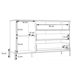 Loftscape Buffet Ozora I - Blanc brillant / Blanc mat -Luxe Intérieur Magasin 1000356721 220603 501 SKETCH DETAILS P000000001000356721 sketch
