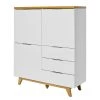 Jahnke Buffet haut Libre 110 - Imitation duramen de chêne / Blanc