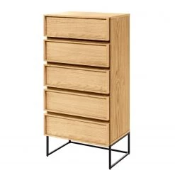 Red Living Commode Tabora II - Placage en bois véritable - Chêne