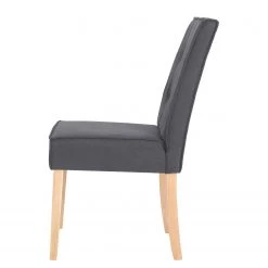 Loftscape Chaises capitonnées Alcoy (lot de 2) - Tissu / Hévéa massif - Gris / Hévéa -Luxe Intérieur Magasin 1000363995 220728 040 DETAILS P000000001000363995