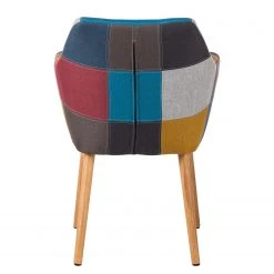 Mørteens Chaise à accoudoirs Nicholas III - Tissu Cors: Patchwork: Multicolore -Luxe Intérieur Magasin armlehnenstuhl nicholas iii webstoff eiche massiv grau bordeaux 4207640