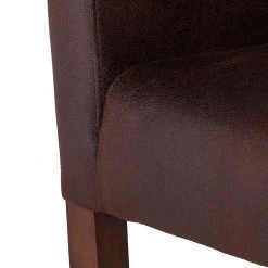 Maison Belfort Chaise à accoudoirs Lincoln II - Marron -Luxe Intérieur Magasin armlehnstuhl lincoln kunstleder braun birke hellbraun 622738