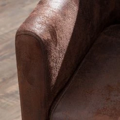 Maison Belfort Chaise à accoudoirs Lincoln II - Marron -Luxe Intérieur Magasin armlehnstuhl lincoln microfaser braun birke dunkelbraun 4017608