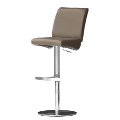 Roomscape Tabouret de bar Hoover - Cappuccino - Cylindre - Cuir véritable