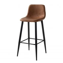 Ars manufacti Chaises de bar Pohang (lot de 2) - Imitation cuir / Métal - Marron / noir -Luxe Intérieur Magasin barstuhl pohang 2er set kunstleder metall braun schwarz 5197324