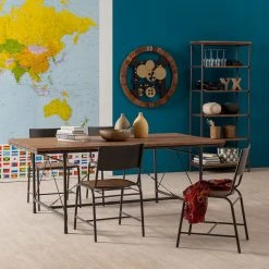 Ars manufacti Table à  manger Atelier - Acacia massif / Métal - Acacia / Anthracite -Luxe Intérieur Magasin esstisch atelier akazie massiv metall lava 2181106