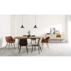 Ars manufacti Table à  manger Atelier - Acacia massif / Métal - Acacia / Anthracite -Luxe Intérieur Magasin esstisch atelier akazie massiv metall lava 4487172