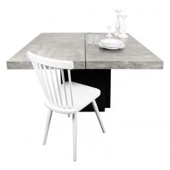 Temahome Table Detroit II - Imitation béton / Noir mat -Luxe Intérieur Magasin esstisch detroit ll 4728124