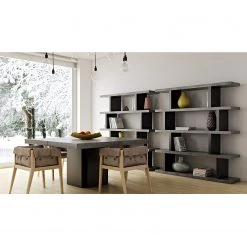 Temahome Table Detroit II - Imitation béton / Noir mat -Luxe Intérieur Magasin esstisch detroit ll 4728140