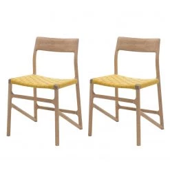 Studio Copenhagen Chaises Fleek - Jaune - Lot de 2 - Sans accoudoirs
