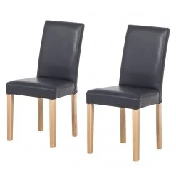 Ars Natura Chaises Flen (lot de 2) - Anthracite - Hêtre clair