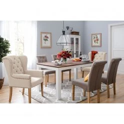 Maison Belfort Chaise Madison - Beige -Luxe Intérieur Magasin esszimmerstuhl madison webstoff eiche massiv beige 4762944