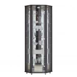 Fredriks Vitrine d'angle Amalia II - Éclairage inclus - Imitation frêne foncé - Imitation frêne noir -Luxe Intérieur Magasin fif vitrinen led 18 05 2017 4921816