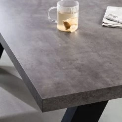 Temahome Table Apex - Imitation béton / Noir mat -Luxe Intérieur Magasin freischwinger telford kunstleder edelstahl vintage schwarz mit armlehnen 4244868