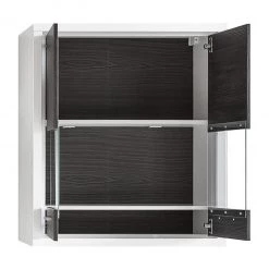 Mooved Vitrine suspendue Piorini II (avec éclai - Imitation pin anthracite / Blanc -Luxe Intérieur Magasin haengevitrine maruto ii inkl beleuchtung kiefer dunkel dekor weiss 4933176