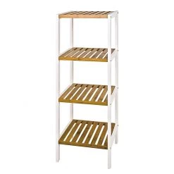 Home Design Etagère Ilona IV - Blanc / Bambou