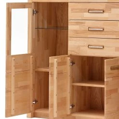 Ars Natura Buffet haut Majona II - Duramen de hêtre -Luxe Intérieur Magasin highboard kristina inkl beleuchtung kernbuche massiv 981026