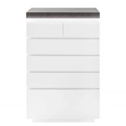 Fredriks Commode Namona II - Éclairage inclus - Imitation béton / Blanc -Luxe Intérieur Magasin kommode namona ii inkl beleuchtung weiss anthrazit weiss anthrazit 3666901