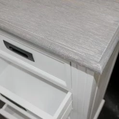 Maison Belfort Commode Nasinu II - Partiellement en paulownia massif - Blanc / Gris ancien -Luxe Intérieur Magasin kommode weiss 4727796