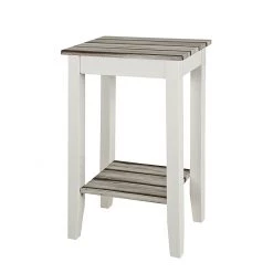 Home Design Console Gironde - Blanc brillant / Imitation pin