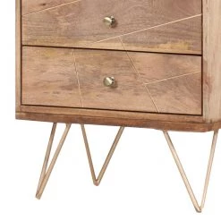 Ars manufacti Étagère Argallo - Manguier massif / Métal - Manguier / Doré -Luxe Intérieur Magasin regal argallo mango massiv metall mango gold 4419556