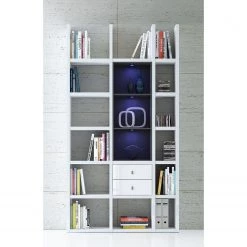 Loftscape Etagère Emporior III - Blanc brillant / Noir - Sans éclairage -Luxe Intérieur Magasin regal emporior iii ohne beleuchtung hochglanz weiss schwarz 2032874