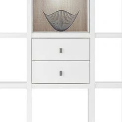 Loftscape Etagère Emporior III - Blanc / Imitation chêne de Sonoma - Avec éclairage -Luxe Intérieur Magasin regal emporior iii weiss sonoma eiche dekor 289520