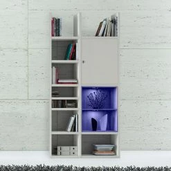 Loftscape Etagère Emporior IV - Blanc / Imitation chêne de Sonoma - Avec éclairage -Luxe Intérieur Magasin regal emporior iv rgb led beleuchtung weiss eiche sonoma dekor 3398073