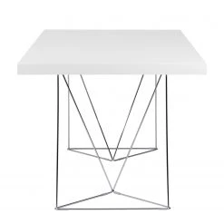 Temahome Table Hueva - Blanc / Chrome - Largeur : 160 cm -Luxe Intérieur Magasin schreibtisch multi trestles mattweiss 5005788