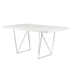 Temahome Table Hueva - Blanc / Chrome - Largeur : 160 cm -Luxe Intérieur Magasin schreibtisch multi trestles mattweiss 5005792