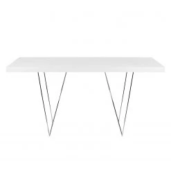 Temahome Table Hueva - Blanc / Chrome - Largeur : 160 cm -Luxe Intérieur Magasin schreibtisch multi trestles mattweiss 5005796