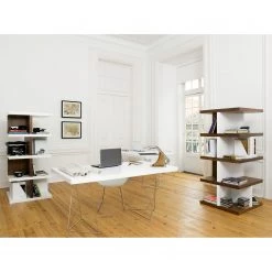 Temahome Table Hueva - Blanc / Chrome - Largeur : 160 cm -Luxe Intérieur Magasin schreibtisch multi trestles mattweiss 5005808