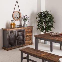 Ars manufacti Console Hunter - Manguier massif / Métal - Manguier / Gris bleu -Luxe Intérieur Magasin sideboard hunter mango massiv metall mango blaugrau 4715576