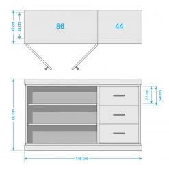 Ars manufacti Console Hunter - Manguier massif / Métal - Manguier / Gris bleu -Luxe Intérieur Magasin sideboard hunter mango massiv metall mango blaugrau 5018748