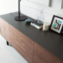 Eva Padberg Collection Buffet Payara - Noyer / Anthracite -Luxe Intérieur Magasin sideboard payara walnuss schwarz 4372596
