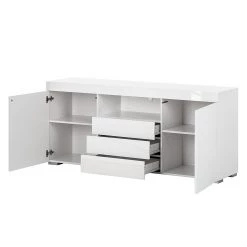 Fredriks Buffet Roomconcept (avec éclairage LED) - Blanc brillant -Luxe Intérieur Magasin sideboard roomconcept inkl led beleuchtung hochglanz weiss 4799908
