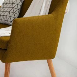 Mørteens Banquette Nicholas II - Jaune curry -Luxe Intérieur Magasin sofabank nicholas ii webstoff eiche massiv currygelb 4647084