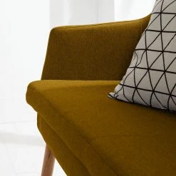 Mørteens Banquette Nicholas II - Jaune curry -Luxe Intérieur Magasin sofabank nicholas ii webstoff eiche massiv currygelb 4647088