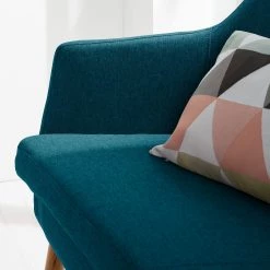 Mørteens Banquette Nicholas II - Bleu pétrole -Luxe Intérieur Magasin sofabank nicholas ii webstoff eiche massiv petrol 4851552