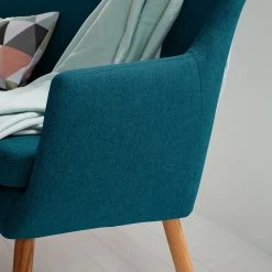 Mørteens Banquette Nicholas II - Bleu pétrole -Luxe Intérieur Magasin sofabank nicholas ii webstoff eiche massiv petrol 4851556