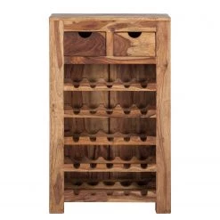 Wolf-Möbel Étagère à vin Yoga I - Sheesham massif -Luxe Intérieur Magasin weinregal yoga i sheesham massiv natur 3373541