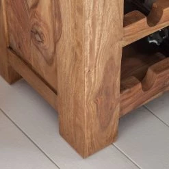 Wolf-Möbel Étagère à vin Yoga I - Sheesham massif -Luxe Intérieur Magasin weinregal yoga i sheesham massiv natur 3373549