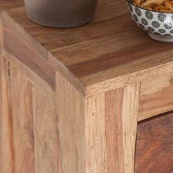 Wolf-Möbel Étagère à vin Yoga I - Sheesham massif -Luxe Intérieur Magasin weinregal yoga i sheesham massiv natur 3373553