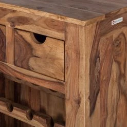 Wolf-Möbel Étagère à vin Yoga I - Sheesham massif -Luxe Intérieur Magasin weinregal yoga i sheesham massiv natur 3373565