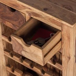 Wolf-Möbel Étagère à vin Yoga I - Sheesham massif -Luxe Intérieur Magasin weinregal yoga i sheesham massiv natur 3373581