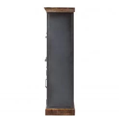 Ars manufacti Armoire à vin Hunter - Manguier massif / Métal - Manguier / Gris bleu -Luxe Intérieur Magasin weinschrank hunter mango massiv metall mango blaugrau 4414612