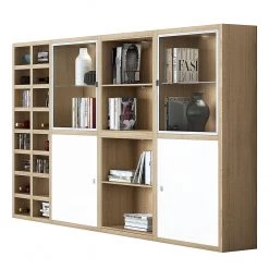 Loftscape Mur d'étagères XL IX.B - Blanc / Imitation chêne