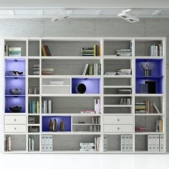 Loftscape Etagère XXL Emporior II - Blanc crème - Avec éclairage -Luxe Intérieur Magasin xxl regalwand emporior iii rgb led beleuchtung weiss 3396377